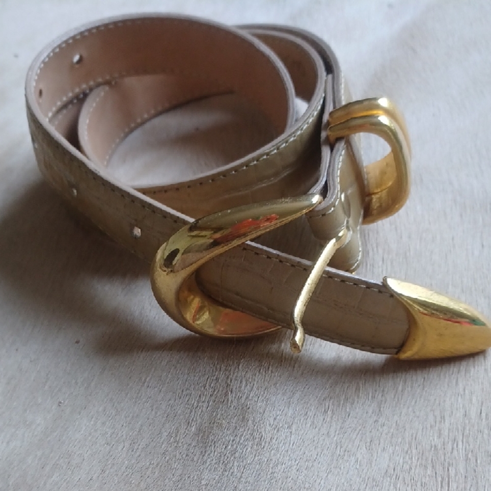 Leatherock  Belt With Gold Buckle